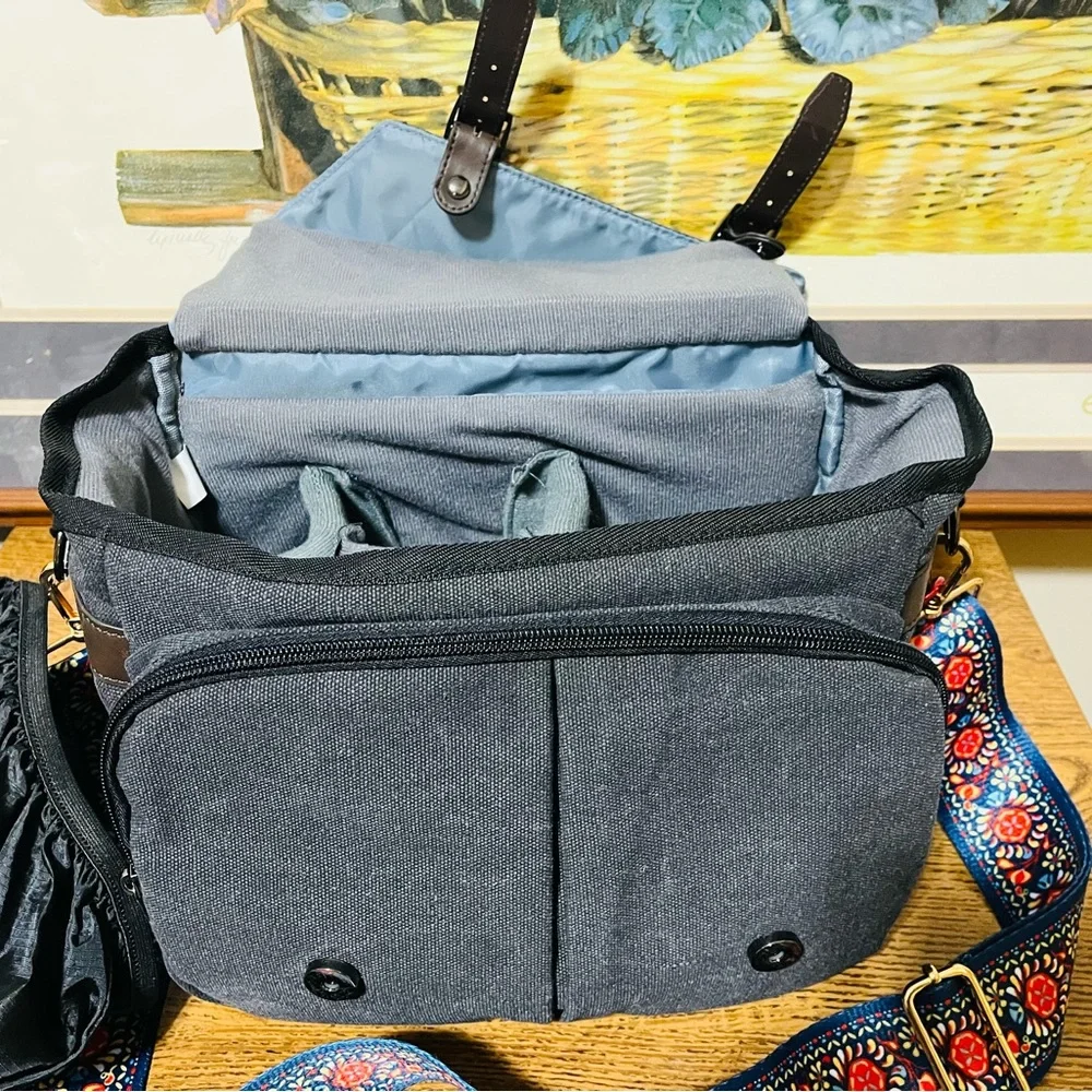 Stylish Brown and Blue Men's Bag